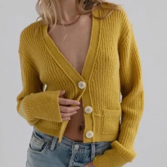 Free People Mimosa Ribbed Cropped Cardigan - Picture 5 of 5